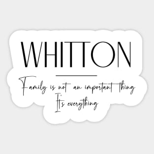 Whitton Family, Whitton Name, Whitton Middle Name Sticker